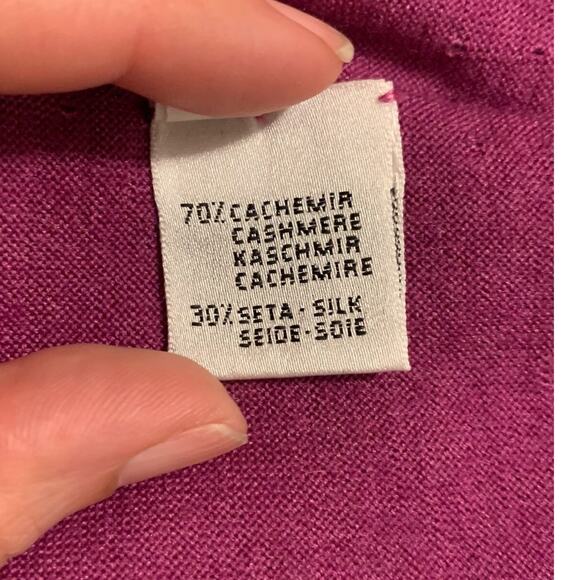 Cruciani Fuchsia short sleeves sweater top size small - Picture 4 of 10